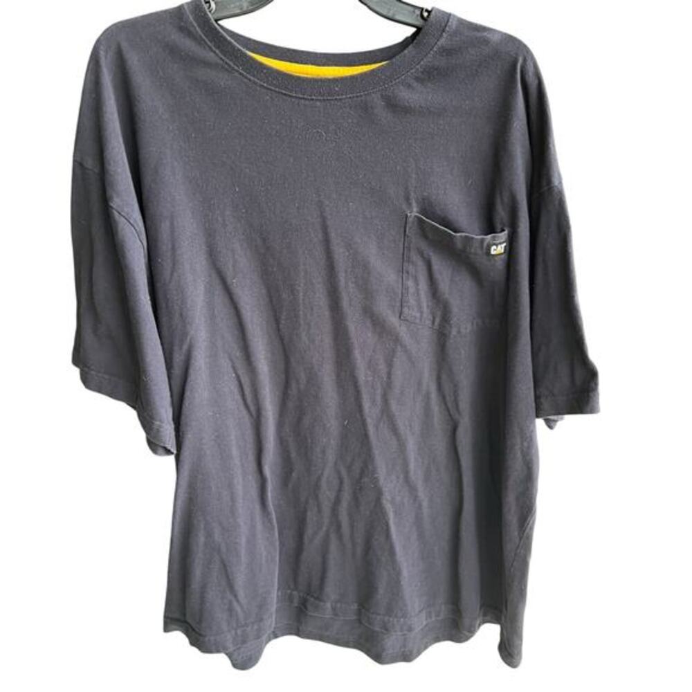 Caterpillar CAT Men’s Black Big and tall workwear pocket tee sz XXL 2X